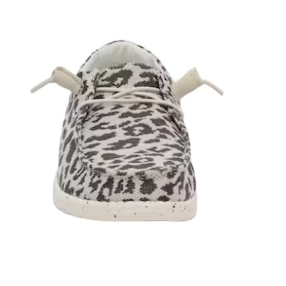 New Hey Dude Woven Gray Cheetah Wendy Slip On Lightweight Casual Shoes Size 6 - Picture 4 of 11